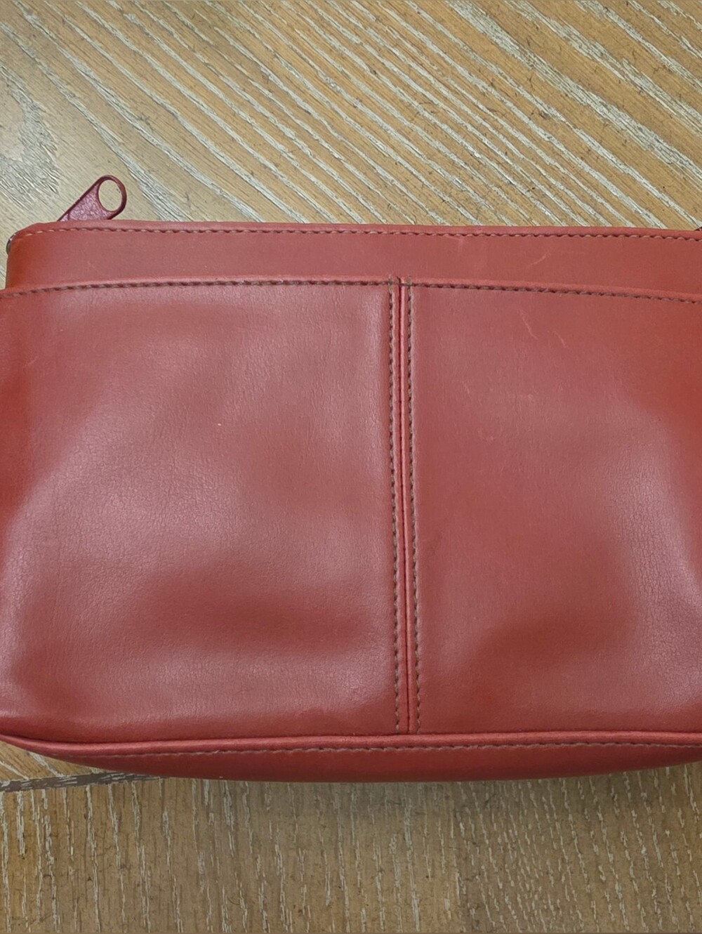 Vintage John Weitz Red Wristlet Clutch Genuine Leather